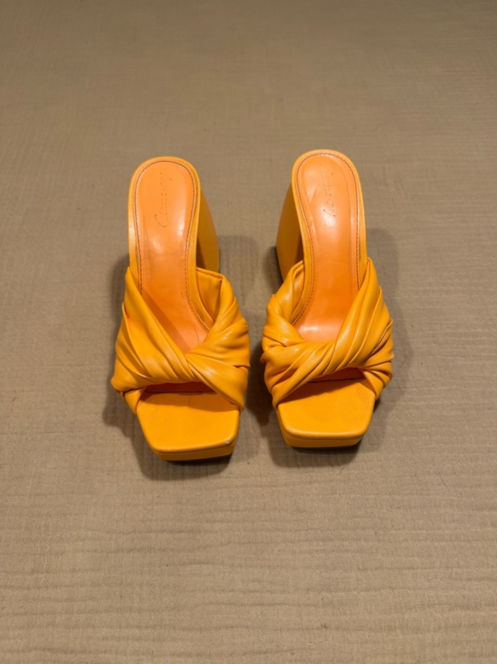 Orange Circus NY by Sam Edelman Marianna Square Open-Toe Block Heeled Sandals